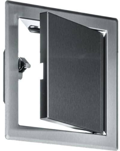 Metall Revisionsklappe 15x15 cm - Serviceklappe zur Inspektion und Abdeckung - 150x150mm Revisionstür mit Schnappverschluss - Inspektionstür Zugangstür Wartungsklappe - Edelstahl