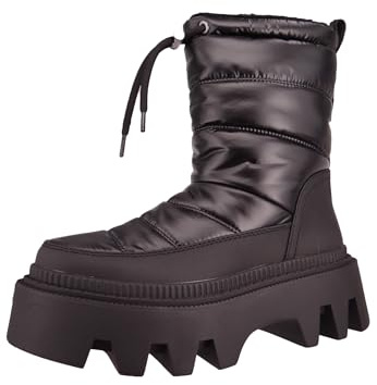 Buffalo Damen Elegante Stiefel Flora Puffer Vegan 1622359 Schwarz, Groesse:41 EU