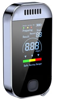 Misuratore di alcool, misuratore di alcol con display LCD blu digitale, etilometro portatile, per uso privato, sensore a semiconduttore con allarme
