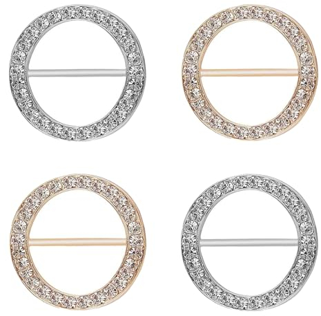 LLGSDLL 4 Stücke Schal schnalle, Schal Ring Schnalle, Damenmode Runder T-Shirt Schal Ring Clip, T-Shirt schnalle Clips Frauenkleidung Dekoration Geschenke für Frauen, Mädchen und Mutter