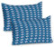 ABAKUHAUS Ikat Kissenbezug Packung mit 2, Hand gezeichnete Gekritzel-Diagonalquadrate mit flüchtigem Blick in den blauen Schatten, Dekorativer Gedruckter Kissenbezug, 80 x 40 cm, Blassblau Dunkelblau