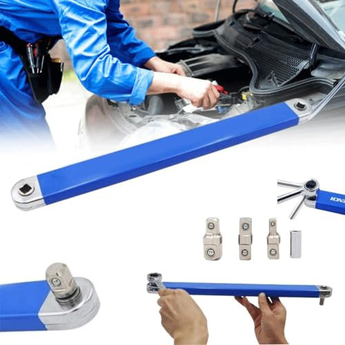 Pro Zero Offset Extension Wrench Set - 15in Multi-Purpose 1/2, 1/4 And 3/8 Tool for Tight Reach and Handling in Confined Spaces