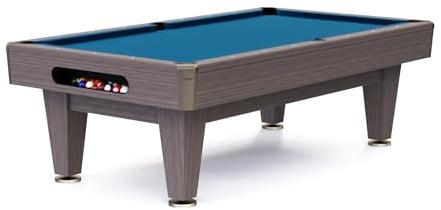 Stradivari Billardtisch Nero | Strapazierfähiger Holz-Korpus, Schieferplatte 25 mm, Naturkautschuk-Banden | Pool, Turnier, Freizeit | Ohne Münzung, Indoor