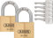 ABUS Vorhängeschloss Messing 85/50 2er Set mit 5 Schlüssel gleichschließend in Schließung 2747 - gehärteter Stahlbügel, nano protect - wetterfest -…
