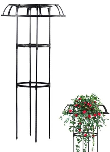 Garden Obelisk Trellis For Climbing Plants | Obelisks For Climbing Plants | Trellis For Climbing Plants | Wisteri-a Umbrella Support Frame | Black Trellis For Climbing Plants | Climbing Trellis