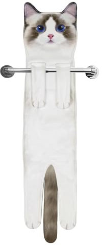 Divertidos Gatos Toallas de Mano Suspendible- Decoración Gato Baño Cocina - Toalla Absorbente Animal Regalos Navidad Cumpleaños Amigo Invisible-Regalos Originales Graciosos Mujer Amantes de Los Gatos