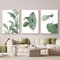Ueiwffzo 3er Set Poster Grüne Pflanze Blätter Bilder, Botanisch Kunstdruck Wanddeko, Aesthetic Wandbilder Wohnzimmer Schlafzimmer Deko, Ohne Rahmen (30x40cm)