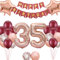 35. Geburtstag Dekorationen, Rose Gold Deko 35 Geburtstag Frau, 35 Jahre Party Geburtstagsdeko Frauen，35. Jahre alt Folie Ballons Luftballon Konfetti 35. Partyzubehör zum für Frauen