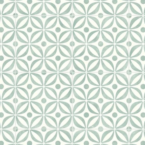 Geometric Spring Tile Effect Vinyl Flooring, slip resistant vinyl roll flooring for kitchen, bathroom, hallway, living space in 2, 3 and 4 metre widths (Portobello, 2m x 2m)