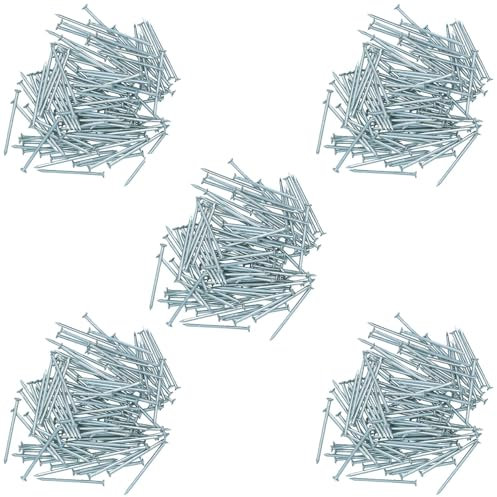 2mm x 40mm Round Headed Wire Nails for Concrete Brick Wood 550pc Zinc Plated