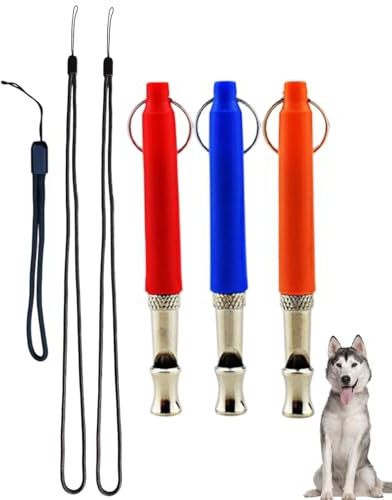 MYGLOAR Fischietto per cani 3 pezzi, fischietto per cani ad alta frequenza, silenzioso, fischietto per cani, richiamo, ascolta di abbaiare e addestrare il tuo cane, frequenza regolabile