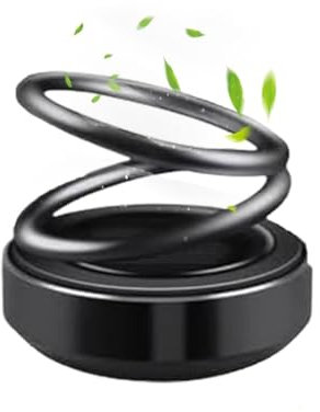 2025 New Portable Kinetic Molecular Heater, Tragbare Knetische Molekularheizung, Solar Drehbar Doppelter Ring Aufhängung Auto Aromatherapie Ornament, Tragbare Kinetische Mini-Heizung (Schwarz)
