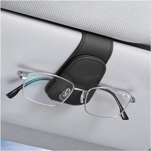 ZXWZZQ88 2 Packungen Brillenhalter für BMW 6 Series GT 630i 640i Debut Edition 630d 2000-2023 2024 Auto Visier Magnetische Leder Brillenhalter Visier Clip,A/Black