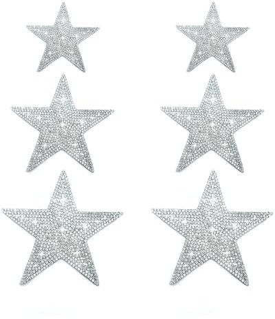 WeddHuis 6 Stück Glitzer Strass Autoaufkleber, Selbstklebende Star Sticker, Bling Stern Aufkleber, Dekoration für Autos