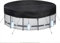 PATWING Wetterfeste Poolabdeckung Rund Ø 310 Für Ø260-305cm Pools, UV-resistente Poolplane für INTEX & BESTWAY Pools, Drahtseil und Spannschloss zur Sicherung (310 * 30cm)