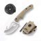SPITZKANTE Neck Knife HO-YN, Kleines Messer Outdoor mit 360 Grad Verstellbarer Clip, 42a konform Halskette messer, Gut Hook, 6, 2cm Klingenlänge mit Integrierte Pfeife, Kugelkette