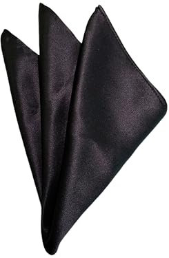 Walniverse Einstecktuch weiß, 100% Seide, formstabile Faltungen durch 22 Momme Seidendichte, 30x30cm, hochwertiges Kavalierstuch (Schwarz)