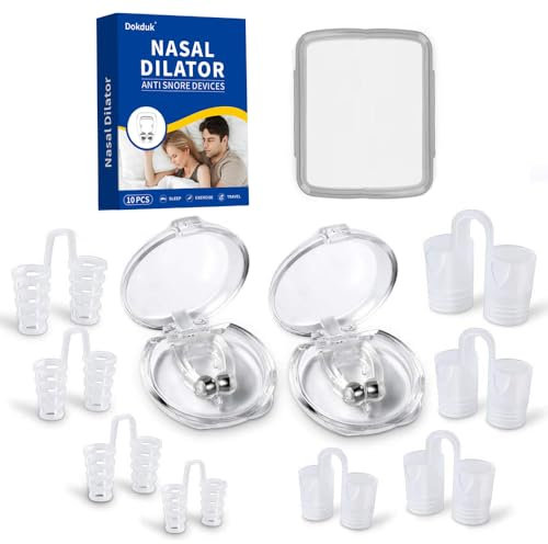 Dilatador Nasal Dispositivos Anti Ronquidos, Dilatadores Nasales de Silicona, Anti Ronquidos Mejora la Respiración para Ayudar a Dormir Mejor(10 Piezas)