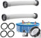 2 Stück 40cm Schwimmbadschlauch, Poolschlauch für Poolpumpen, Universal Poolpumpe Ersatzschlauch, Wiederverwendbar Pool Filterpumpe Schlauch für Pool und Schwimmbad - Weiß
