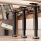 AUJLKJOUV 4 Pièces Metallique Pieds pour Sommier à Lattes Centrales,avec languettes de Liaison,Remplacement Réglable Jambe de Support de armoires pour Cadre de lit/Meubles (18-30cm)