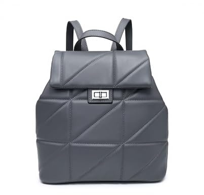 JFY Flap Quilted Pattern Twist Metal Lock Backpack
