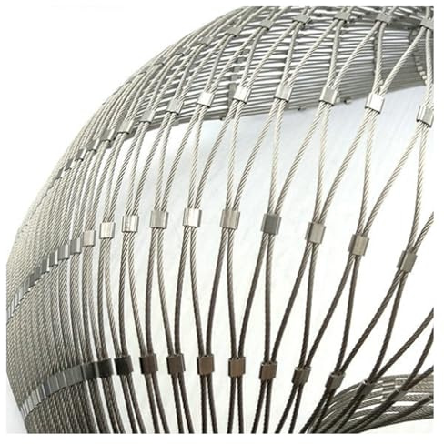Flexibles Seil-Geländer-Netz,304 Edelstahl-Seilnetz，X-förmig gewebtes, elastisches, mit Geländer gefülltes Netz，Balkon-Fallschutznetz，Gartennetz for Kletterpflanzen(L1.8xW7m/L5.90xW22.96ft)