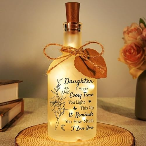 Gifts for Daughter, Daughter Birthday Gifts - LED Bottle Night Light | Perfect Birthday/Valentines Day/Graduation Gift for Daughter, Daughter Gift from Parent