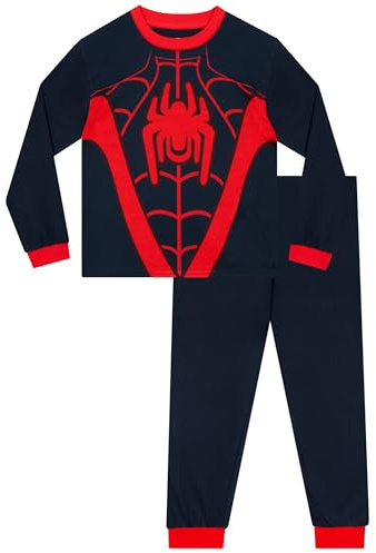 Marvel Miles Morales Pyjamas, Spiderman Pyjamas, Miles Morales Spider-Suit Boys Pjs, Boys’ Pyjama Sets