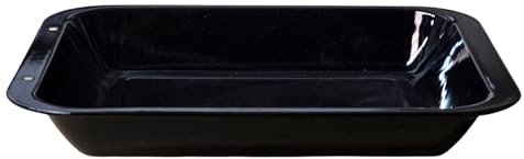 COOKEVERYDAY Vitreous Enamel Deep Roasting Pan, UK Made (33 cm)