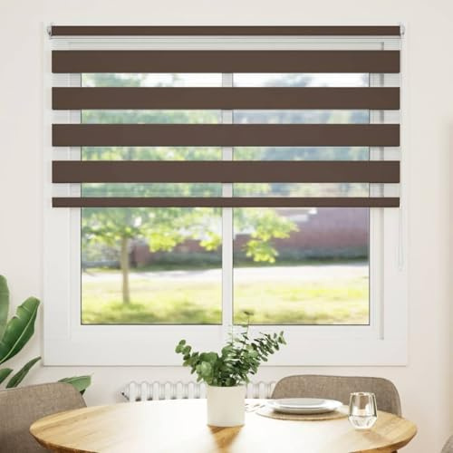 Rollo Innen Fenster Fensterdekorationen,Doppelrollo 140 x 175 cm Coffee,Türjalousien für Türen & Fenster