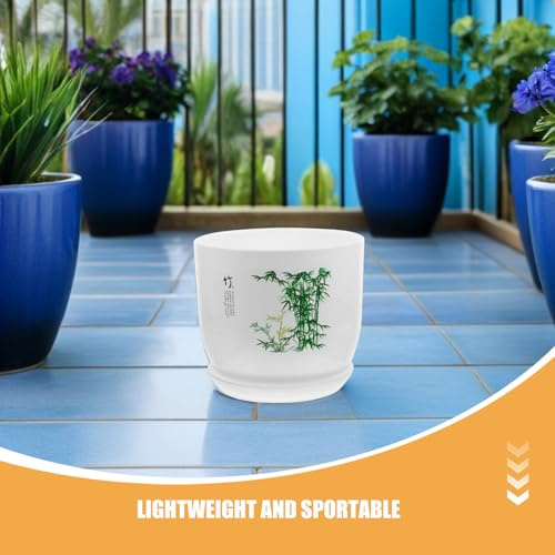 BESPORTBLE Pot à Plantes Suspendu en Plastique Imitation Céramique avec Soucoupe Intégrée Diamètre 30 CM X Hauteur 25 CM Pot Décoratif pour Chlorophytums Bonsaïs et Succulentes