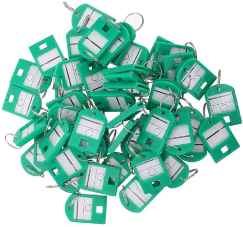 Alipis 35Pcs Green Plastic Key Tags with Split Ring Numbered Key Identification Labels for Keychain Accessories for Office and Travel Use