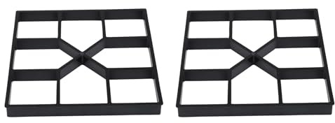 Alipis Plastic Cement Floor Tile Mold 2Pcs Reusable DIY Garden Paving Mold for Creating Walkways and Patio Slabs