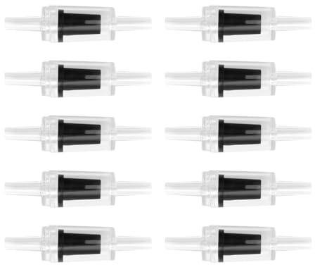 BE-TOOL 10 valvole di ritegno per acquario, 4 mm, nere unidirezionali trasparenti, valvole di non ritorno, protezioni per pompe, per tubi per aria, accessori per acquari