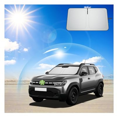Ruiya Parasol para Parabrisas Delantero Compatible con Dacia Duster 3 2024 2025 2026 2027 / VW Tiguan 3 | Tayron 2025 2026 2027, Protección Solar Anti UV y Rayos, Cubreparabrisas Plegable