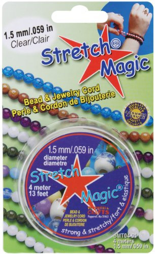 Stretch Magic Elastische Perlenschnur, transparent, 1,5 mm Durchmesser, 4 m – leicht zu Knoten, Starke und Dehnbare Schnur für die Herstellung von Perlenschmuck