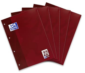 Oxford Arbeitsblätter-Block A4 kariert, 50 Blatt, violett, 5 Stück