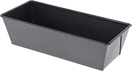 De Buyer - Moule à cake bords pliés en acier antiadhésif - 25 x 10,8x 7 cm -, Noir
