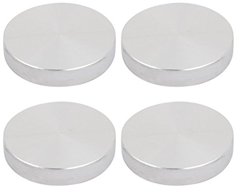 sourcing map 4Stk. M10 Tee Tisch Glasplatte Kreis Aluminiumscheibe Adapter Silberton 40mmx8mm
