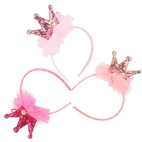3pcs ragazza paillettes tiara, capelli fasce kit principessa Hair Hoop per bambini forniture per feste di compleanno