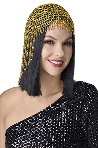 BABEYOND 1920er Stirnband Damen Gatsby Haar Kette Bauchtanz Exotisch Cleopatra Kostüm Accessoires 20er Jahre Flapper Blinkendes Haarband