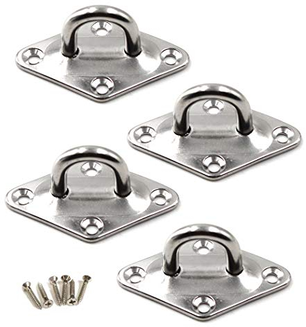 M8 Gancio per soffitto con gancio per occhio 304 gancio per montaggio a parete in acciaio inox resistente per appendere un pacchetto di 4 (viti incluse)