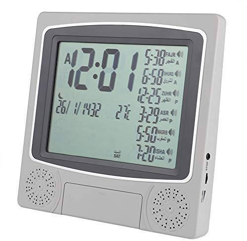 Wifehelper Wei?es Azan-Gebetsuhr mit digitalem Stift, 1500 St?dte Timer
