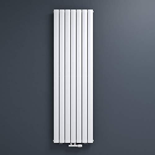 Mai & Mai Badheizkörper flach 180x54cm in Weiß Mittelanschluss Paneelheizkörper Vertikal Badheizung zweilagig aus Stahl