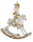Paben Noel Soldato Schiaccianoci su cavallo a dondolo in resina anche d'appendere cm. 15 x 13,3
