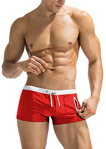 COOFANDY Men Swim Trunk Boxer Brief Quick Dry Swimming Board Short Zipper Pocket