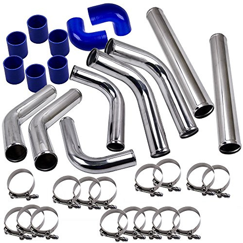 maXpeedingrods 2.5 Tubo Universale Intercooler Alluminio Kit di Tubi da 2,5 pollici Tubazioni Manicotto Compatibile per Raffreddatore Universale Turbocompressore Front Intercooler Pipe Piping