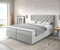 DELIFE Boxspringbett Dream-Great Mikrofaser Silbergrau 160x200 cm mit Matratze und Topper