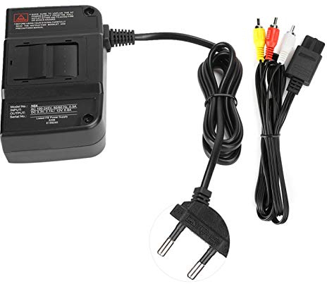 Transformateur d'alimentation N64, Adaptateur Secteur Universel Adaptateur convertisseur Audio Compatible pour câble vidéo AV 100-240 V (EU)