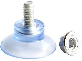 Filetage M6 - Diamètre : 3,5 cm - Ventouse en PVC transparent avec vis longue avec contre-écrou - Pied réglable pour meubles, protection du sol - 8 pièces (M6-L1.3-D3.5 cm)